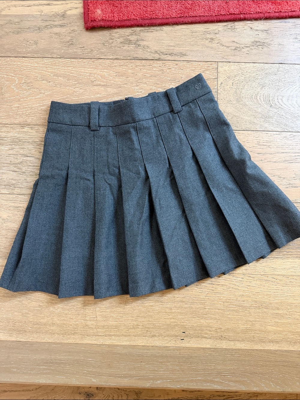 Sunday Best Dark Gray Pleated Mini Skirt